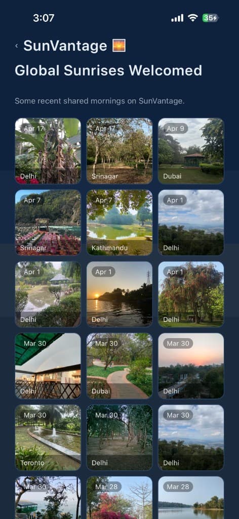 Global sunrises welcomed — shared mornings from around the world