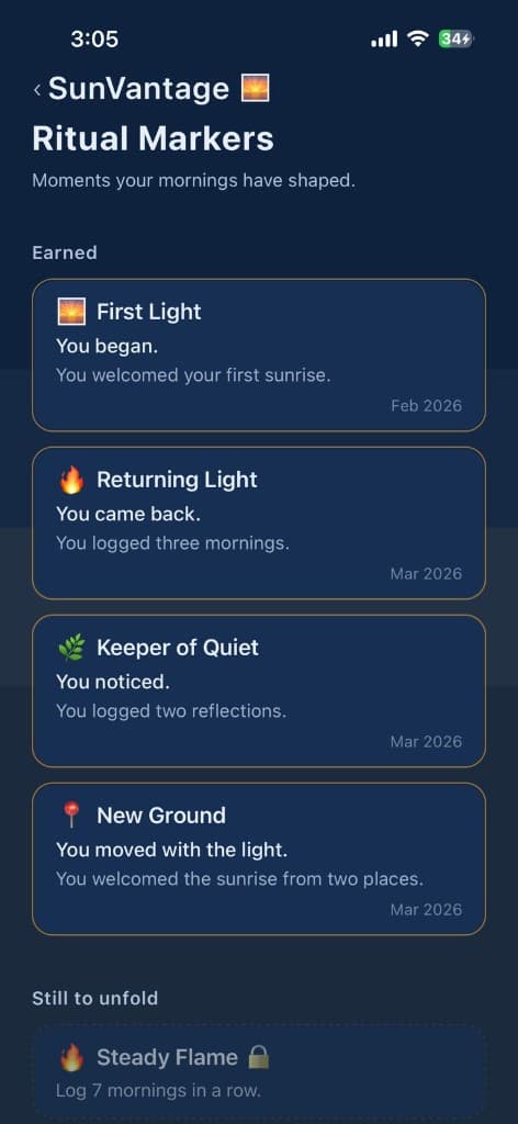 Ritual markers — moments your mornings have shaped